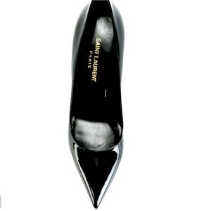 SAINT LAURENT ZOE PUMP 85mm BLACK PATENT LEATHER NEW IN BOX Size 38 US 7.5